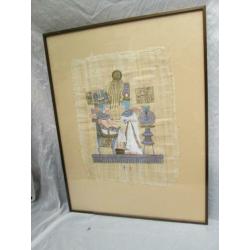 Egyptische Zeefdruk op Papyrus 65,5 x 50,5