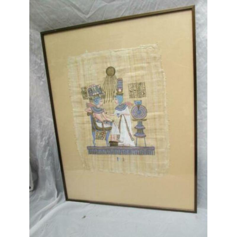 Egyptische Zeefdruk op Papyrus 65,5 x 50,5