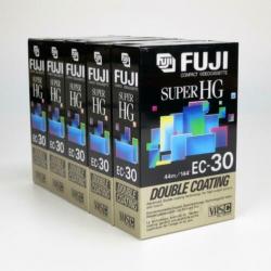 5 x Fuji SHG EC-30 VHS-C VHSC VHS Compact 30 min - Nieuw