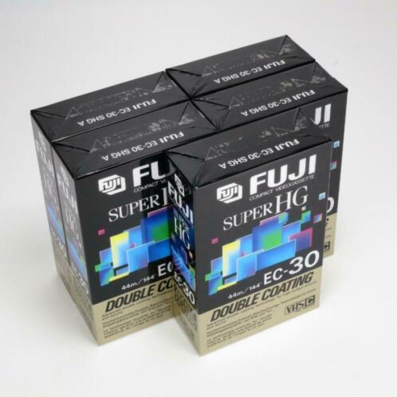 5 x Fuji SHG EC-30 VHS-C VHSC VHS Compact 30 min - Nieuw