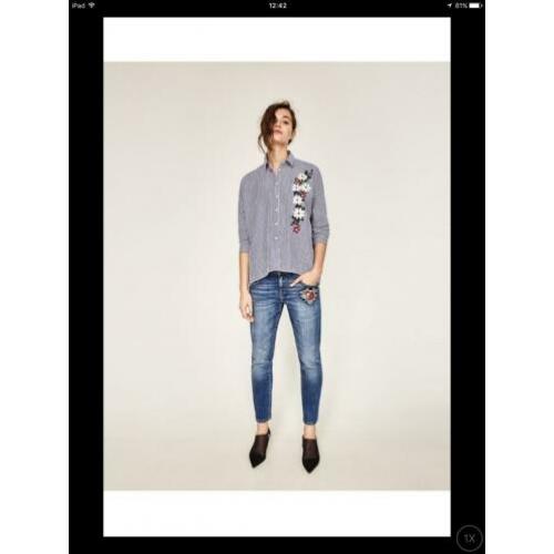 ZARA boyfriend fit geborduurde jeans NIEUW maat 34/XS