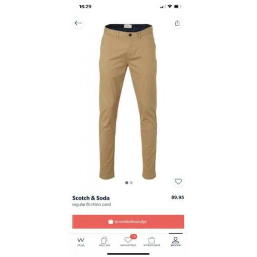 Scotch & Soda regular fit chino zand (NIEUW!) 34/34