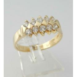 14 Karaat Gouden Dames Ring gezet met Witte Saffieren