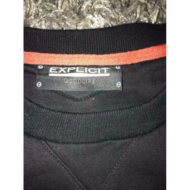 Explicit trui zwart met studs maat small