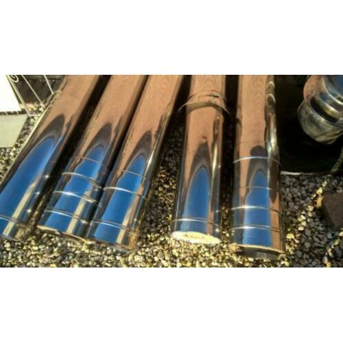 RVS dubbelwandige rookgasafvoer 200/150 mm.