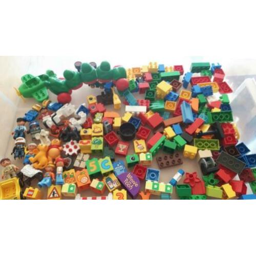 Partij lego duplo, heel divers met 12 poppetjes en 8 dieren