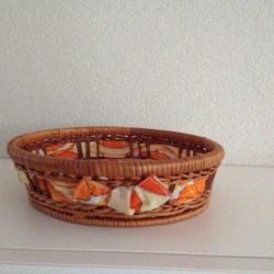 Rieten mandje - retro - diameter 21 cm