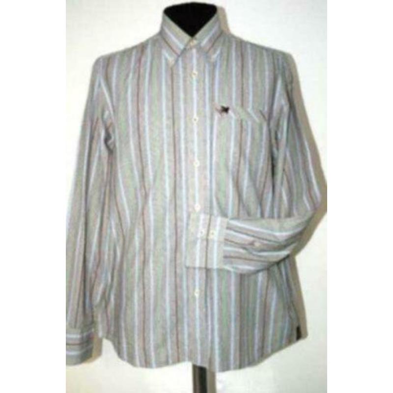 VANGUARD gestreept overhemd, shirt, grijs - blauw, Mt. XL