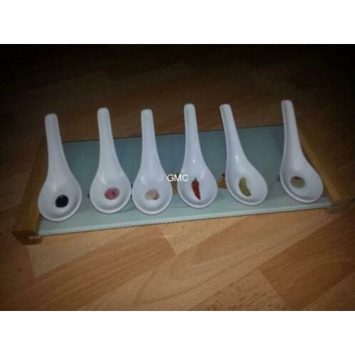 Dora Papis amuse lepel set compleet met onderbord 7 - delig