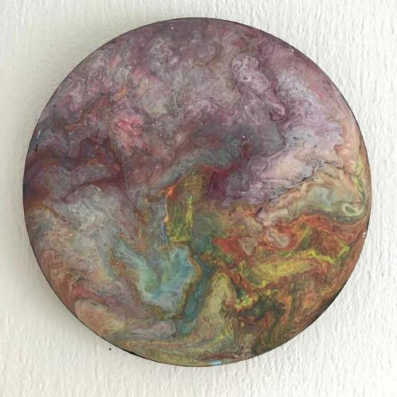 Stones and Planets schilderij acryl op hout 24 cm