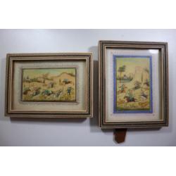 Twee indo perzische kunstwerkjes op Iv.. of been