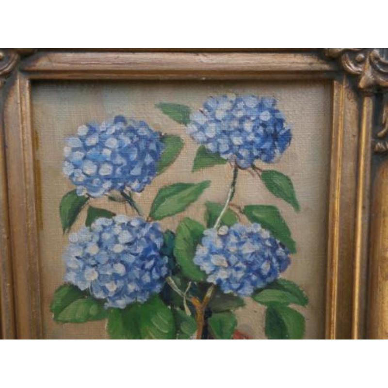 Huib Schallenberg,2 Oliev/Linn,schild. Hortensias+Boerderij