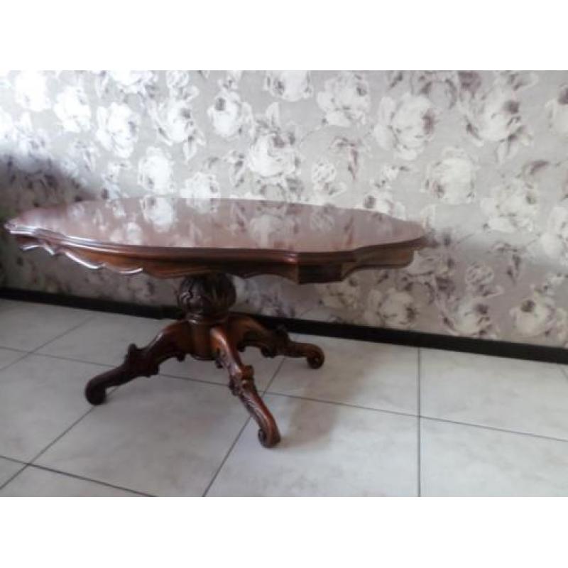 Antiek ovale mahonie tafel salontafel bijzettafel