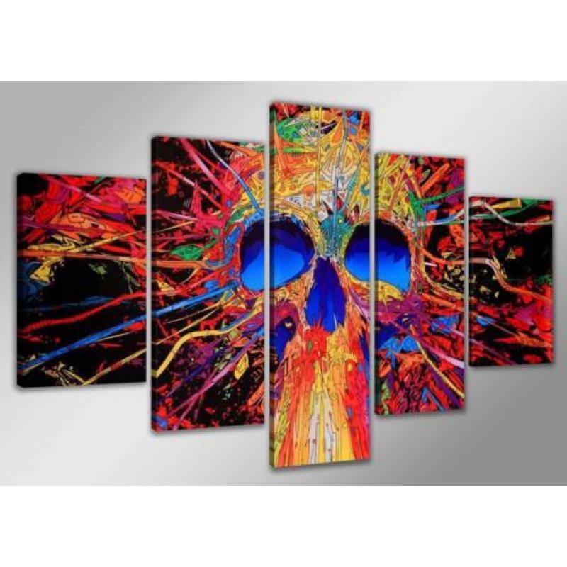 * Nieuw 4 Luik Canvasdoek * Abstract Skyline *220 soorten *