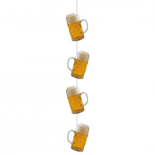 Bierslinger 100 cm - Bier hangdecoratie slinger - Oktoberfest/Bierfeest versiering - papier