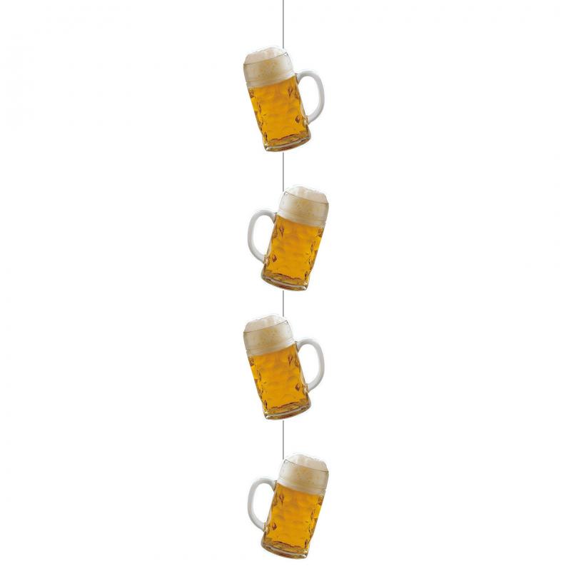 Bierslinger 100 cm - Bier hangdecoratie slinger - Oktoberfest/Bierfeest versiering - papier